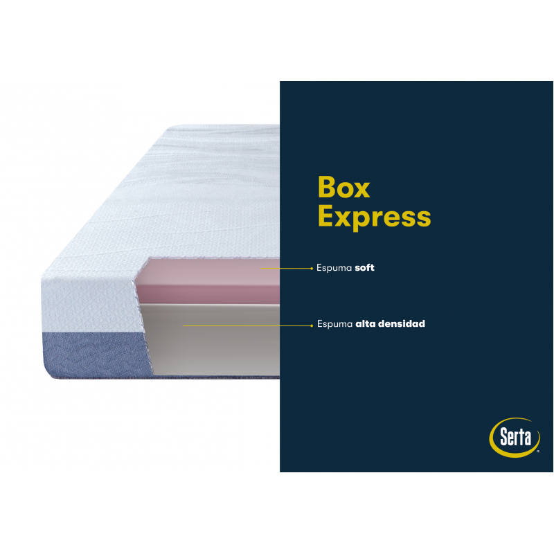 colchon serta box express en caja 140x190